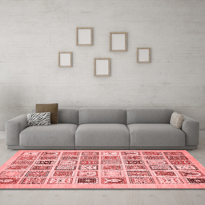 Modern Red Washable Rugs