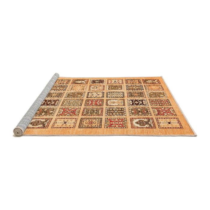 Sideview of Machine Washable Abstract Orange Modern Area Rugs, wshabs535org