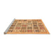 Sideview of Machine Washable Abstract Orange Modern Area Rugs, wshabs535org