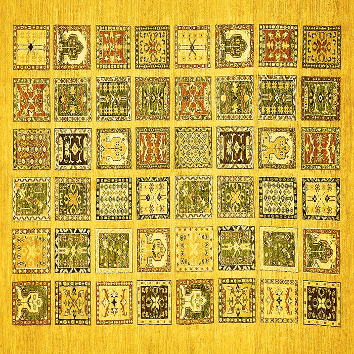 Square Abstract Yellow Modern Rug, abs535yw