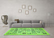 Machine Washable Abstract Green Modern Area Rugs in a Living Room,, wshabs535grn