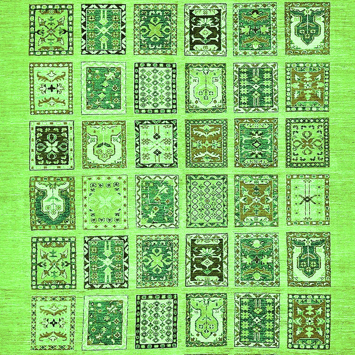 Machine Washable Abstract Green Modern Area Rugs, wshabs535grn