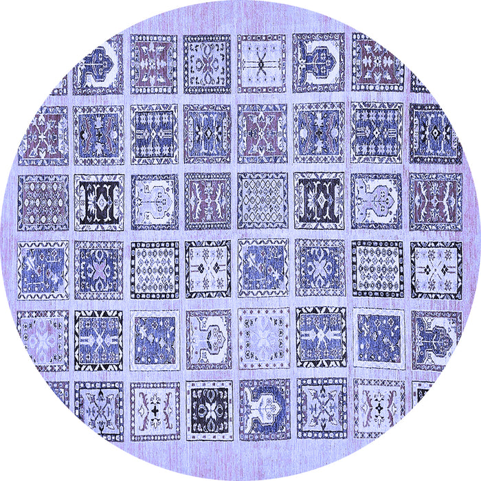 Round Abstract Blue Modern Rug, abs535blu