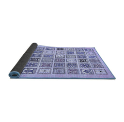 Sideview of Abstract Blue Modern Rug, abs535blu