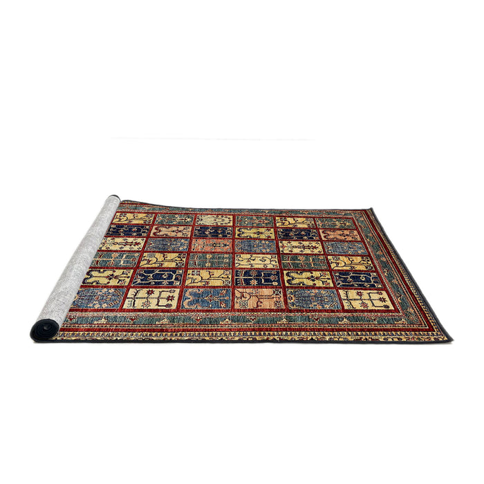 Sideview of Machine Washable Abstract Vermilion Red Rug, wshabs536