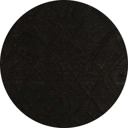 Round Abstract Black Modern Rug, abs5360