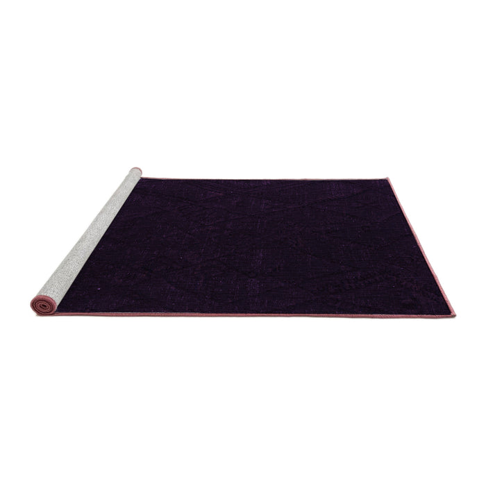 Sideview of Machine Washable Abstract Purple Modern Area Rugs, wshabs5360pur