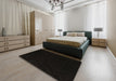 Abstract Black Modern Rug in a Bedroom, abs5360