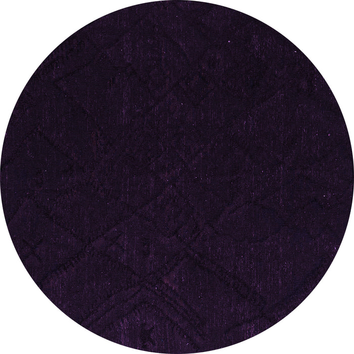 Round Machine Washable Abstract Purple Modern Area Rugs, wshabs5360pur