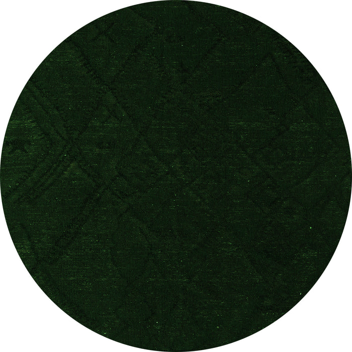 Round Abstract Green Modern Rug, abs5360grn