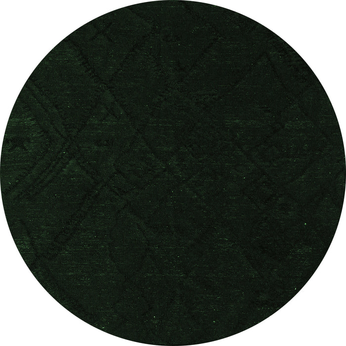 Round Abstract Emerald Green Modern Rug, abs5360emgrn