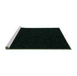 Sideview of Machine Washable Abstract Turquoise Modern Area Rugs, wshabs5360turq