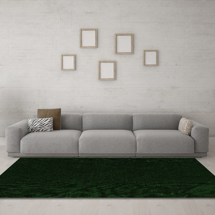 Machine Washable Abstract Green Modern Area Rugs in a Living Room,, wshabs5360grn