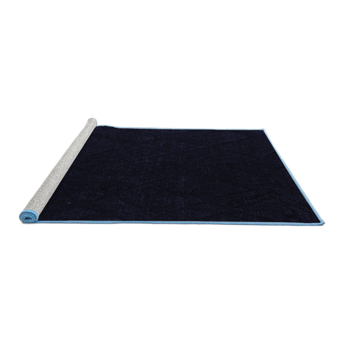 Sideview of Machine Washable Abstract Blue Modern Rug, wshabs5360blu