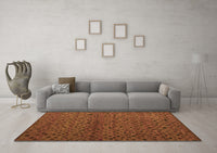 Machine Washable Abstract Orange Modern Rug, wshabs5361org