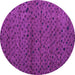 Round Machine Washable Abstract Pink Modern Rug, wshabs5361pnk