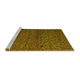 Sideview of Machine Washable Abstract Yellow Modern Rug, wshabs5361yw
