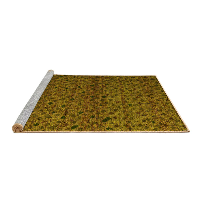 Sideview of Machine Washable Abstract Yellow Modern Rug, wshabs5361yw