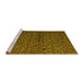 Sideview of Machine Washable Abstract Yellow Modern Rug, wshabs5361yw