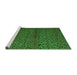 Sideview of Machine Washable Abstract Green Modern Area Rugs, wshabs5361grn