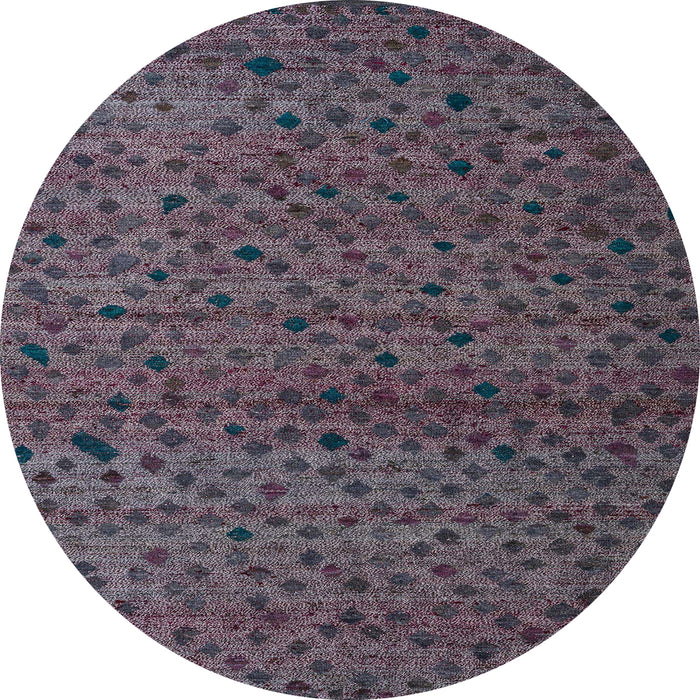 Round Machine Washable Abstract Black Rug, wshabs5361