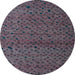 Round Machine Washable Abstract Black Rug, wshabs5361