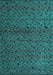 Machine Washable Abstract Turquoise Modern Area Rugs, wshabs5361turq