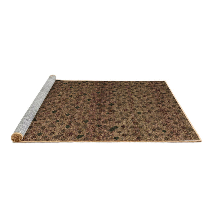 Sideview of Machine Washable Abstract Brown Modern Rug, wshabs5361brn