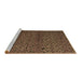 Sideview of Machine Washable Abstract Brown Modern Rug, wshabs5361brn