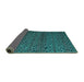 Sideview of Abstract Turquoise Modern Rug, abs5361turq