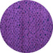 Round Machine Washable Abstract Purple Modern Area Rugs, wshabs5361pur