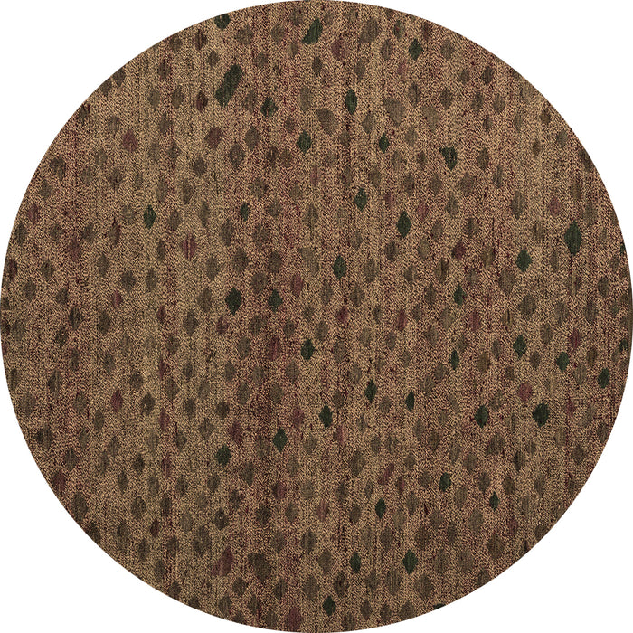 Round Machine Washable Abstract Brown Modern Rug, wshabs5361brn