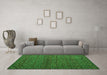 Machine Washable Abstract Green Modern Area Rugs in a Living Room,, wshabs5361grn