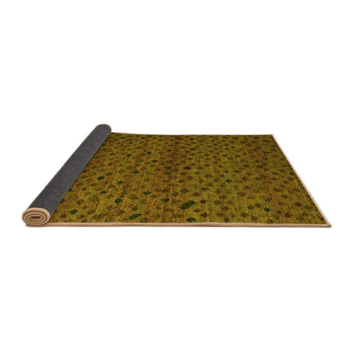 Sideview of Abstract Yellow Modern Rug, abs5361yw