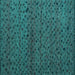 Square Abstract Turquoise Modern Rug, abs5361turq