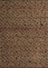 Machine Washable Abstract Brown Modern Rug, wshabs5361brn