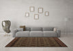 Machine Washable Abstract Brown Modern Rug in a Living Room,, wshabs5362brn