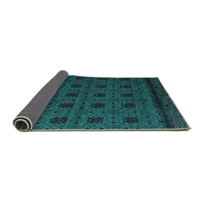 Sideview of Abstract Turquoise Modern Rug, abs5362turq
