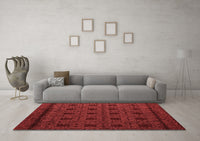 Machine Washable Abstract Red Modern Rug, wshabs5362red