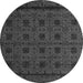 Round Machine Washable Abstract Gray Modern Rug, wshabs5362gry