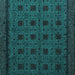 Square Machine Washable Abstract Turquoise Modern Area Rugs, wshabs5362turq