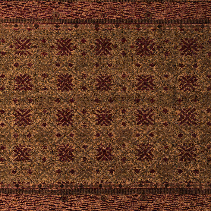 Square Machine Washable Abstract Orange Modern Area Rugs, wshabs5362org