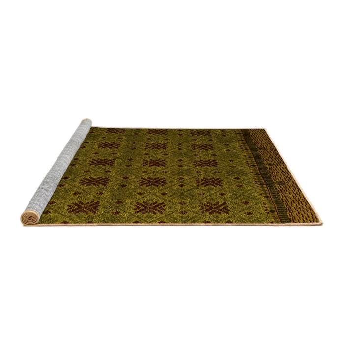 Sideview of Machine Washable Abstract Yellow Modern Rug, wshabs5362yw