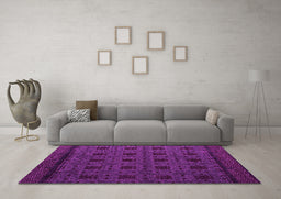 Machine Washable Abstract Pink Modern Rug in a Living Room, wshabs5362pnk