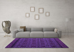 Machine Washable Abstract Purple Modern Area Rugs in a Living Room, wshabs5362pur