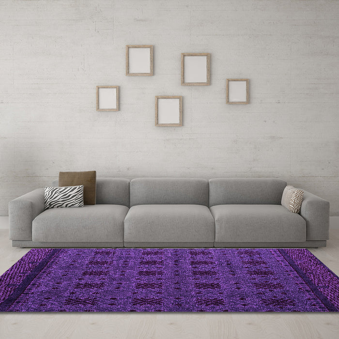 Machine Washable Abstract Purple Modern Area Rugs in a Living Room, wshabs5362pur
