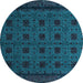 Round Abstract Light Blue Modern Rug, abs5362lblu