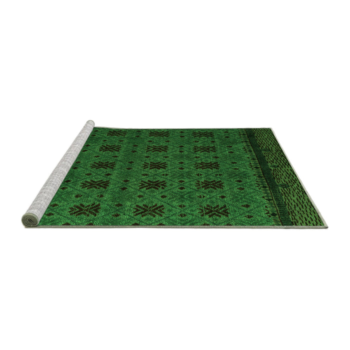 Sideview of Machine Washable Abstract Green Modern Area Rugs, wshabs5362grn