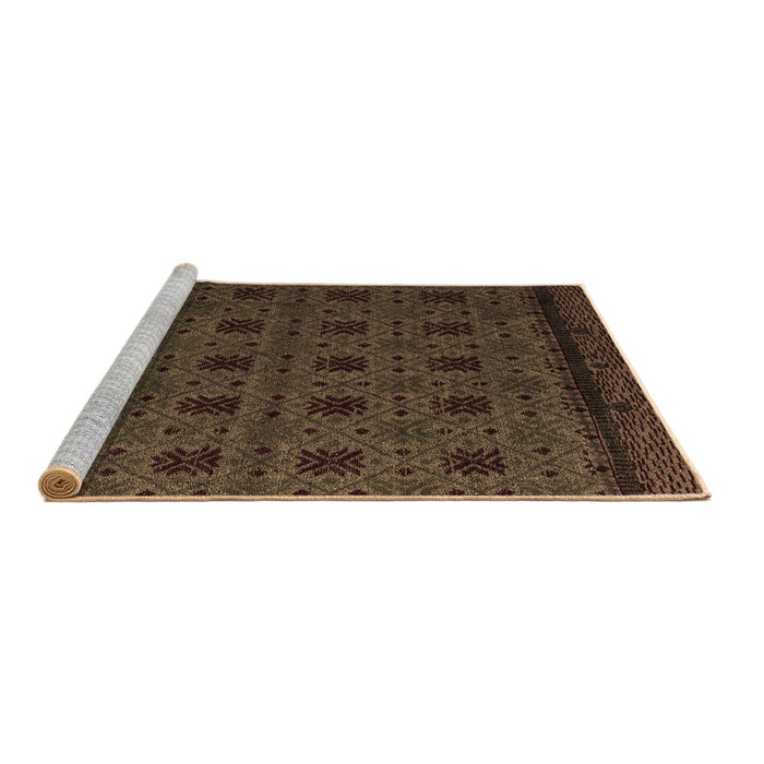 Sideview of Machine Washable Abstract Brown Modern Rug, wshabs5362brn