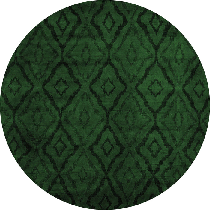 Round Persian Emerald Green Bohemian Rug, abs5363emgrn